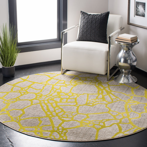 Latitude Run® Cotton Gray/Green Area Rug & Reviews Wayfair